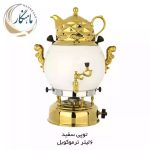 سماور ترموکوبل دار ۶لیتر ماه نگار تمام طلایی با قوری طلایی